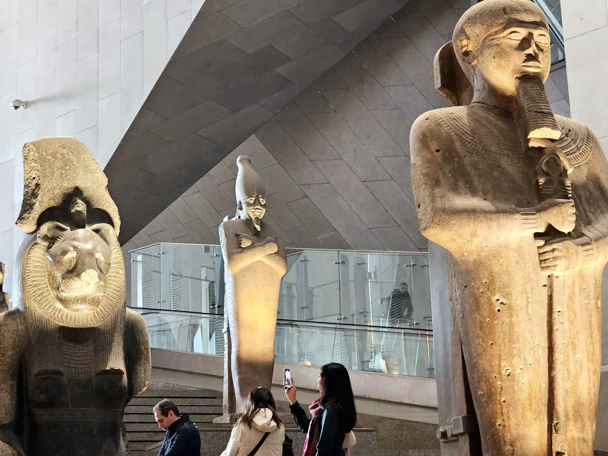 Statues on the Grand Staircase of the museum