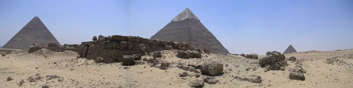 The Giza Plateau seen from the western tombs