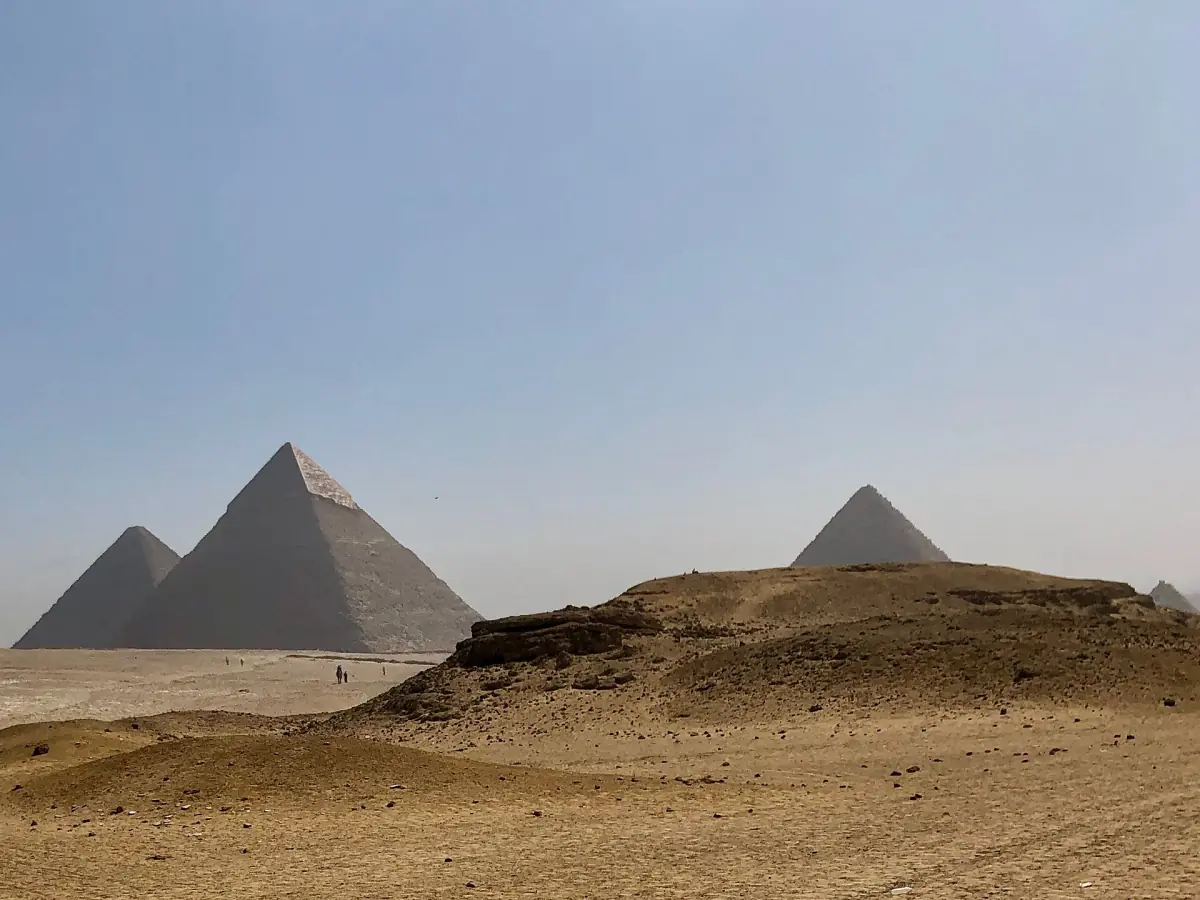 The pyramids of Giza on a clear day
