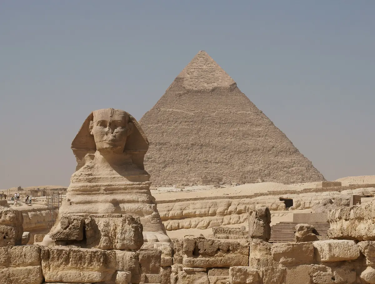 The Sphinx against the Pyramid of Khafre